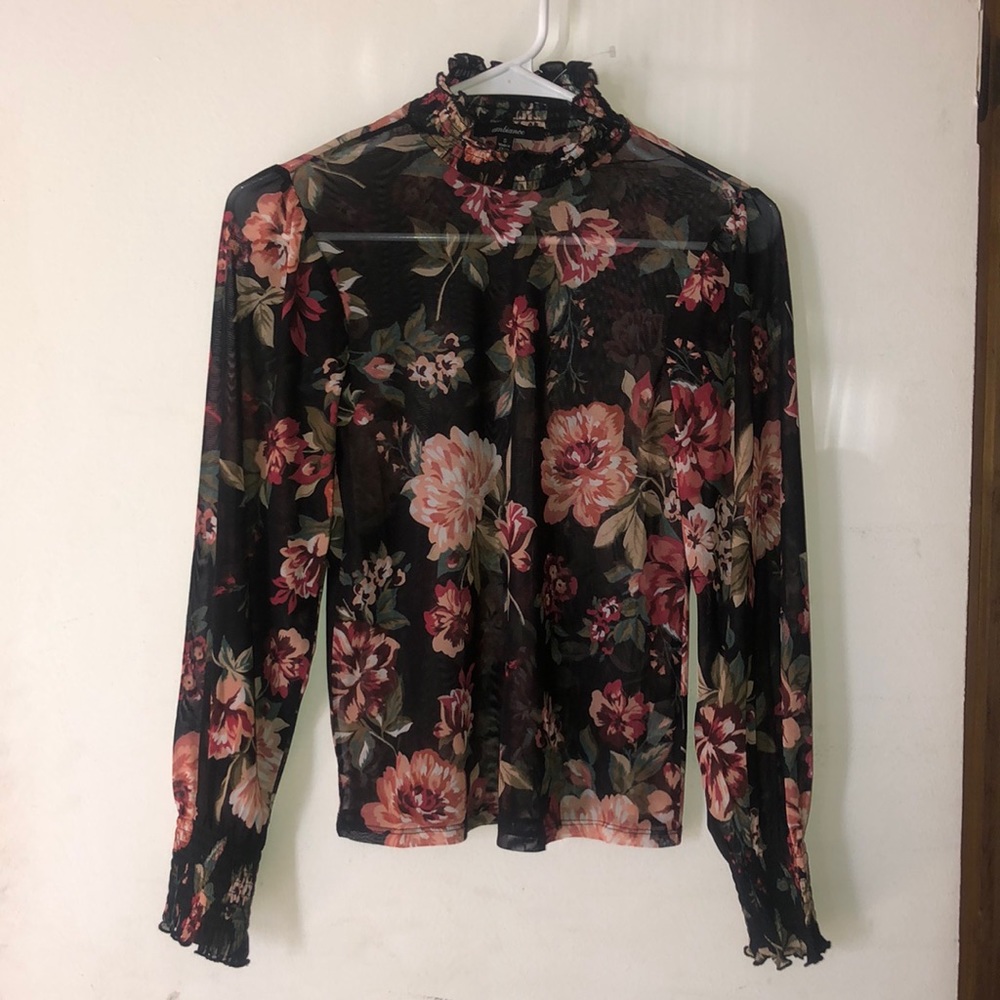 Flower sheer shirt